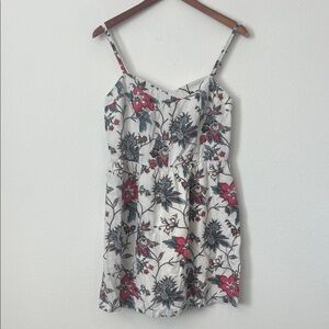 LOFT White Floral Spaghetti Strap Dress